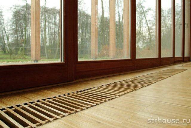 Convecteurs de chauffage au sol à eau: types, caractéristiques d'installation et disposition