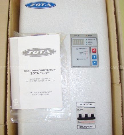 Chaudières électriques de zota (zota): un aperçu des modèles, des avis de propriétaires