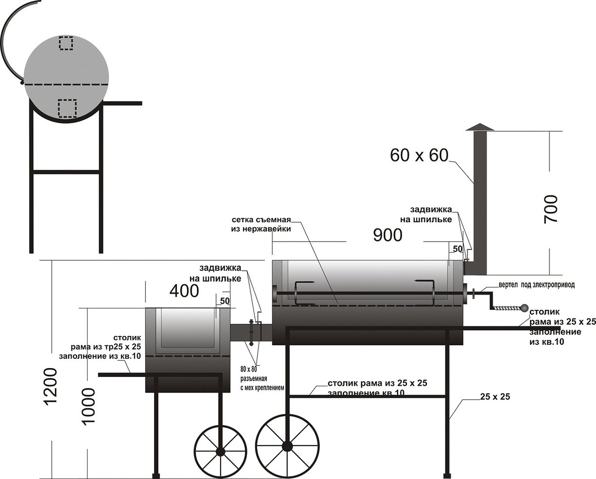 Brasero à faire soi-même à partir d'une bouteille de gaz: instructions de fabrication