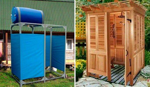 Douche d'été - options de fabrication, photos, dessins, conseils