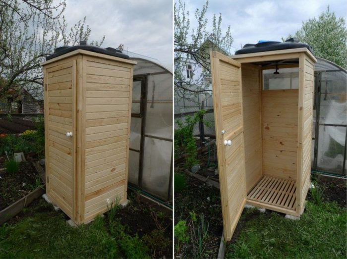 Réservoir pour une douche d'été : conseils pour choisir un modèle fini + comment construire un produit fait maison