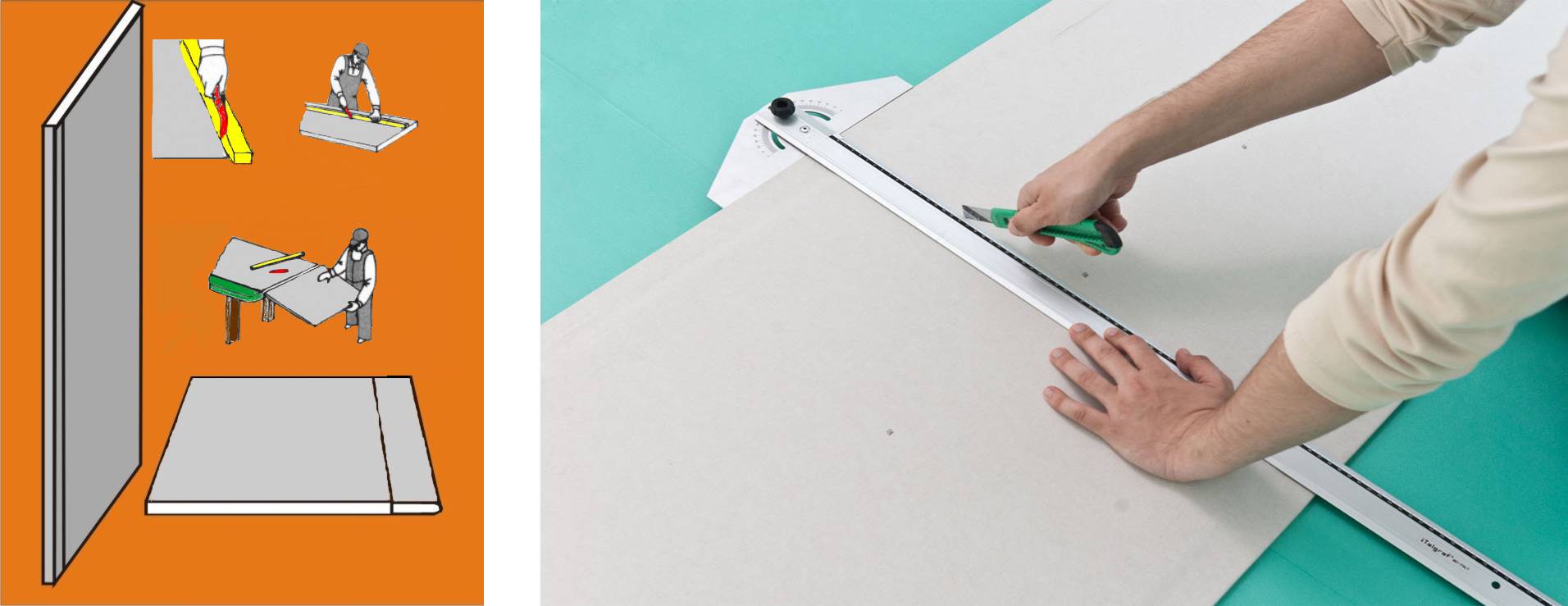 Comment couper des cloisons sèches? comment couper un produit à la maison, comment couper correctement le matériau, couper les cloisons sèches