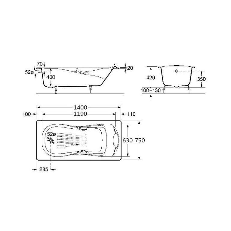 Dimensions standard des baignoires : dimensions typiques des vasques en acrylique et en fonte