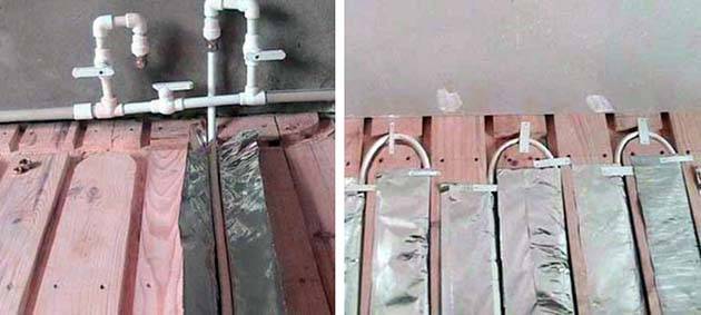 Appareil de chauffage au sol sur socle en bois