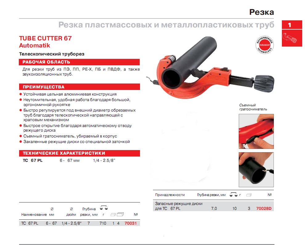 Aperçu des coupe-tubes acier + mode d'emploi - point j