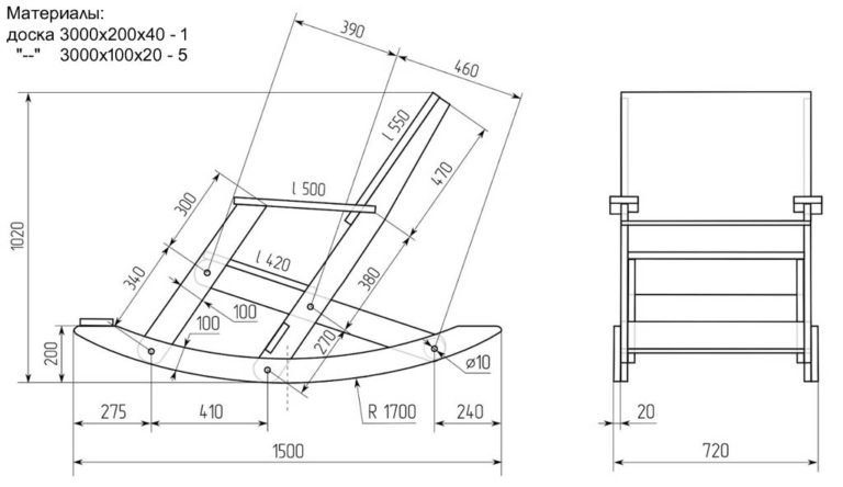 Comment rendre belle une chaise en bois de vos propres mains? schéma, dessin avec cotes et avancement des travaux