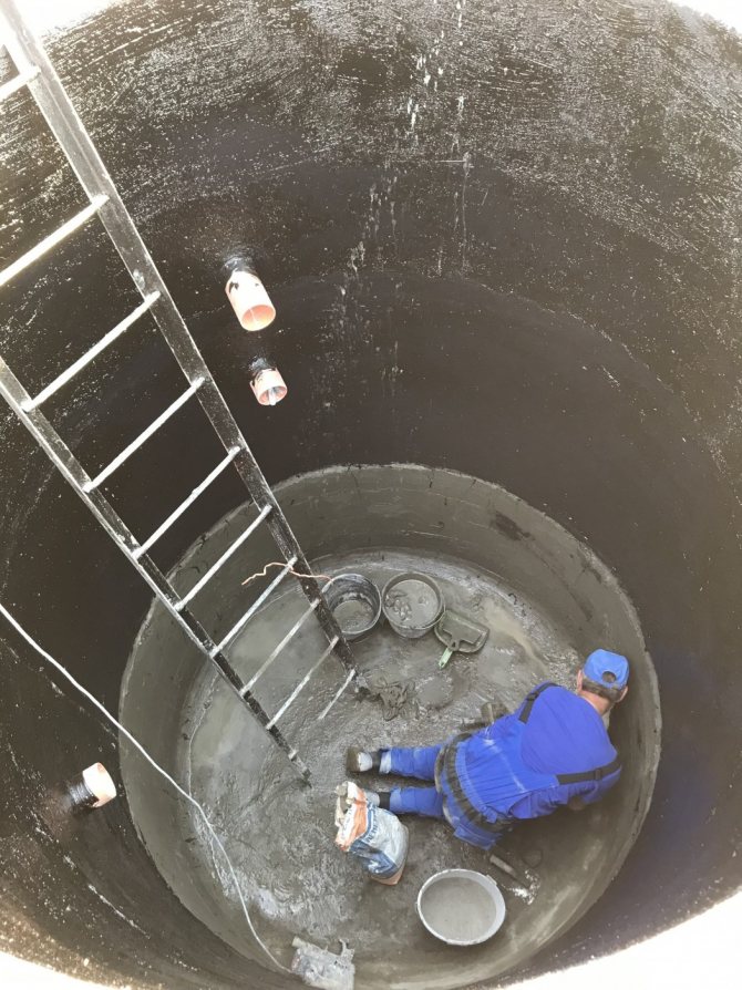 Joints d'étanchéité dans un puits constitué d'anneaux en béton