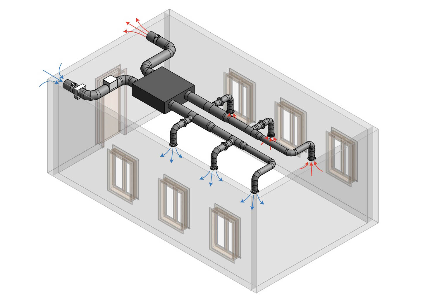 Fournir une ventilation dans une maison privée: bricolage, schéma, avec sortie, évacuation, à travers le mur | réparations! | portail d'information