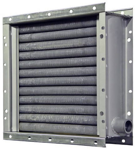 Schéma de fixation de l'appareil de chauffage dans la ventilation d'alimentation