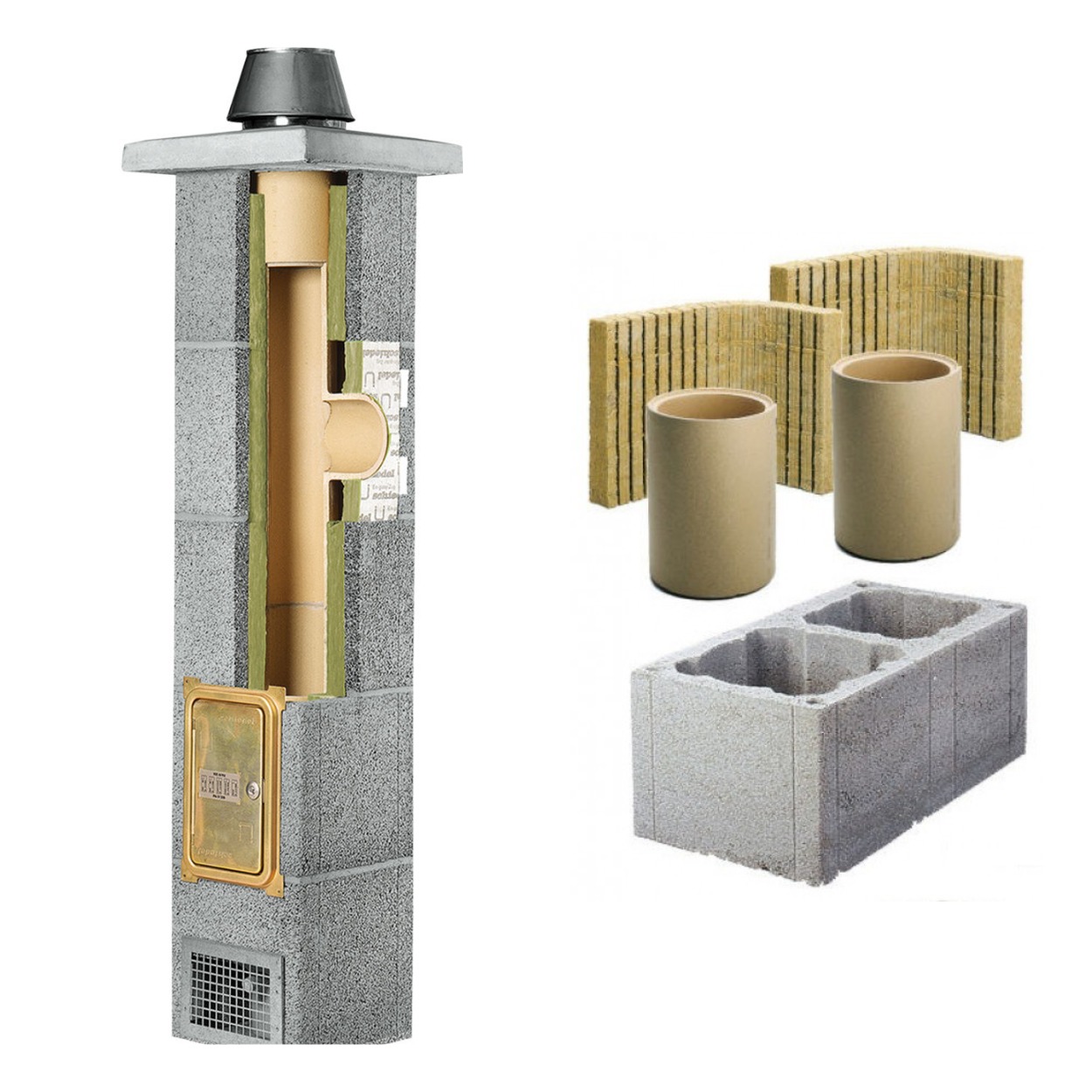 Cheminée en céramique: dispositif et installation d'un canal en céramique