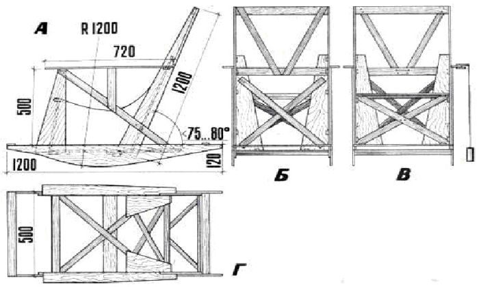 Chaise à bascule DIY (48 photos): dessins et comment la fabriquer soi-même à la maison à partir d'une vigne ou d'un saule? dimensions d'une chaise berçante à pendule faite maison. forme et types. caractéristiques de fabrication