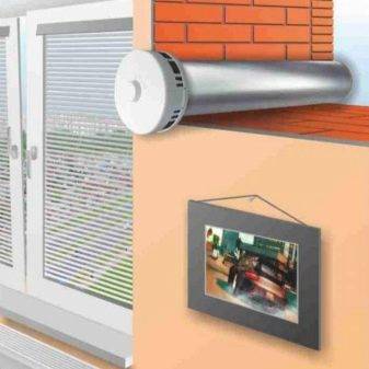 Vanne de ventilation d'alimentation dans le mur: caractéristiques de l'agencement