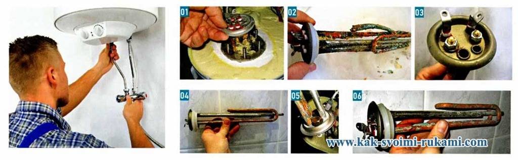 Remplacement de l'élément chauffant: vérifiez le chauffe-eau, faites-le vous-même, réparez et vérifiez, sonnez, remplacez la chaudière