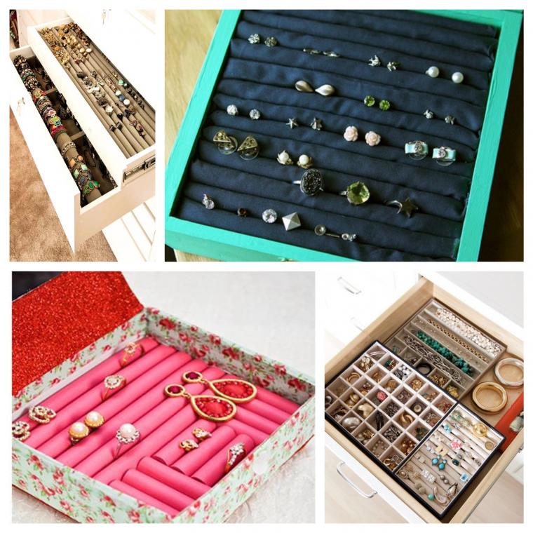Rangement bijoux : idées. boîte à bijoux. comment stocker des bijoux en or à la maison