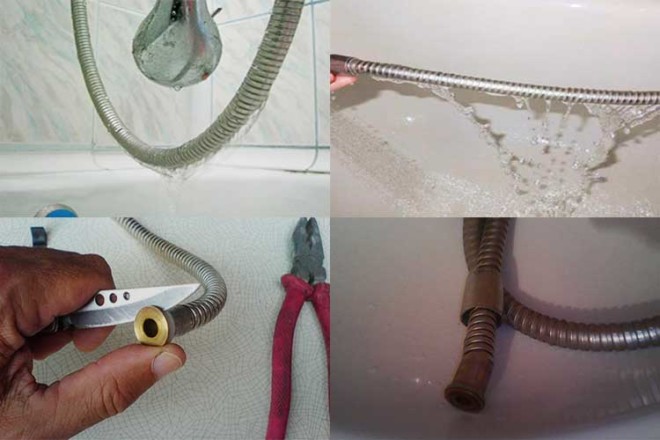 Réparation de tuyau de douche à faire soi-même. pommeau de douche comment choisir, démonter, nettoyer et réparer un tuyau de douche qui fuit