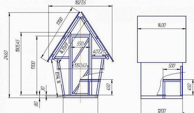Schémas de construction de toilettes de campagne + projet de toilettes avec douche en dessins et photos