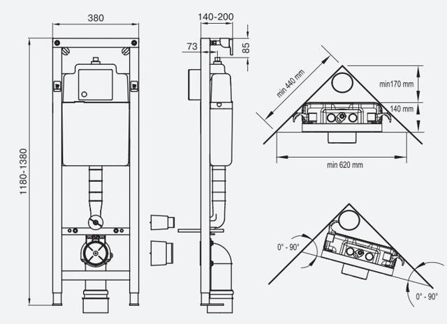 Installation d'angle pour les toilettes: conseils pour choisir et règles d'installation