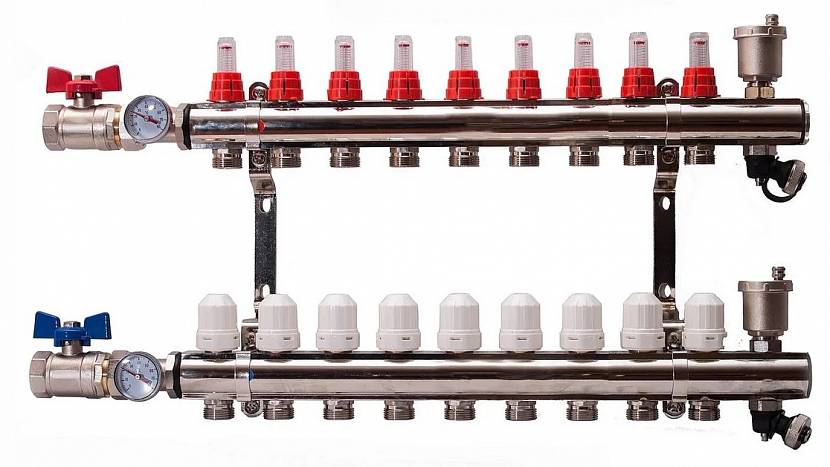 Le principe de fonctionnement du collecteur avec débitmètres pour chauffage au sol