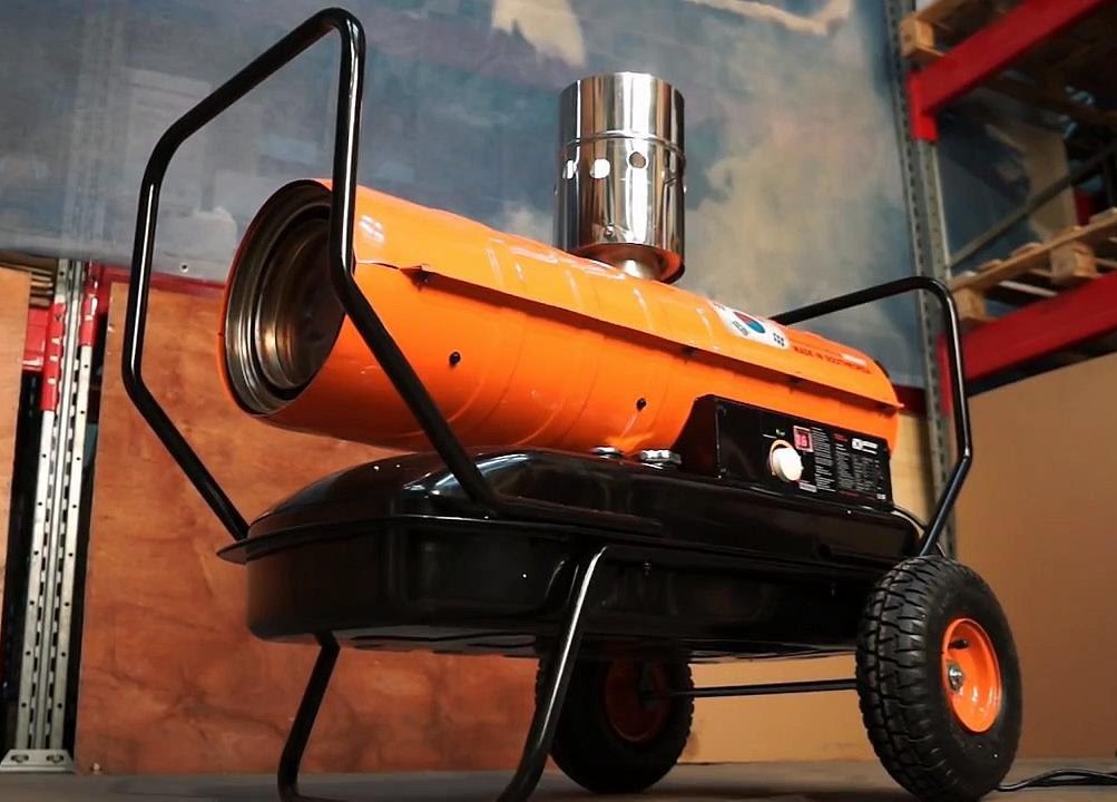 Pistolet chauffant thermique au gasoil : pour garage, serre, entrepôt