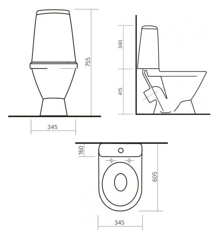 La taille des toilettes avec une citerne - tout sur les eaux usées