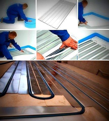 Planchers d'eau chaude sur plancher de bois