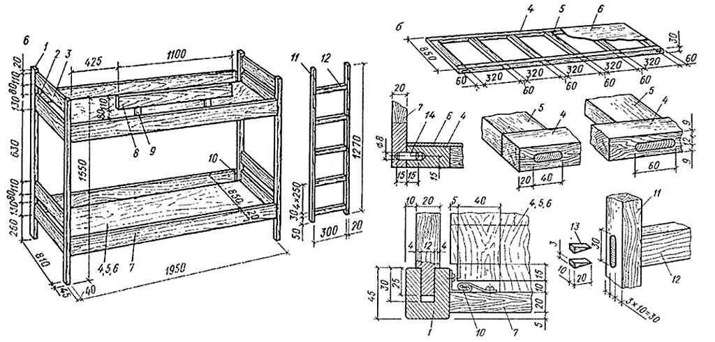 Lit superposé bricolage en bois: choisir un dessin pour une crèche, fabriquer des pièces en bois, assembler et transformer pour la sécurité des enfants