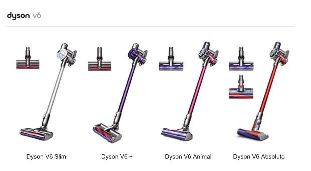 Aspirateur Dyson v6 : caractéristiques, spécifications + comparaison avec les concurrents - point j