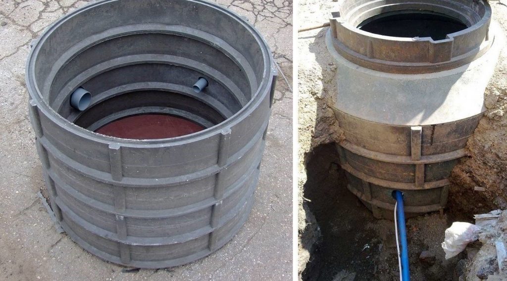 Puits d'égout: types et bac de trop-plein