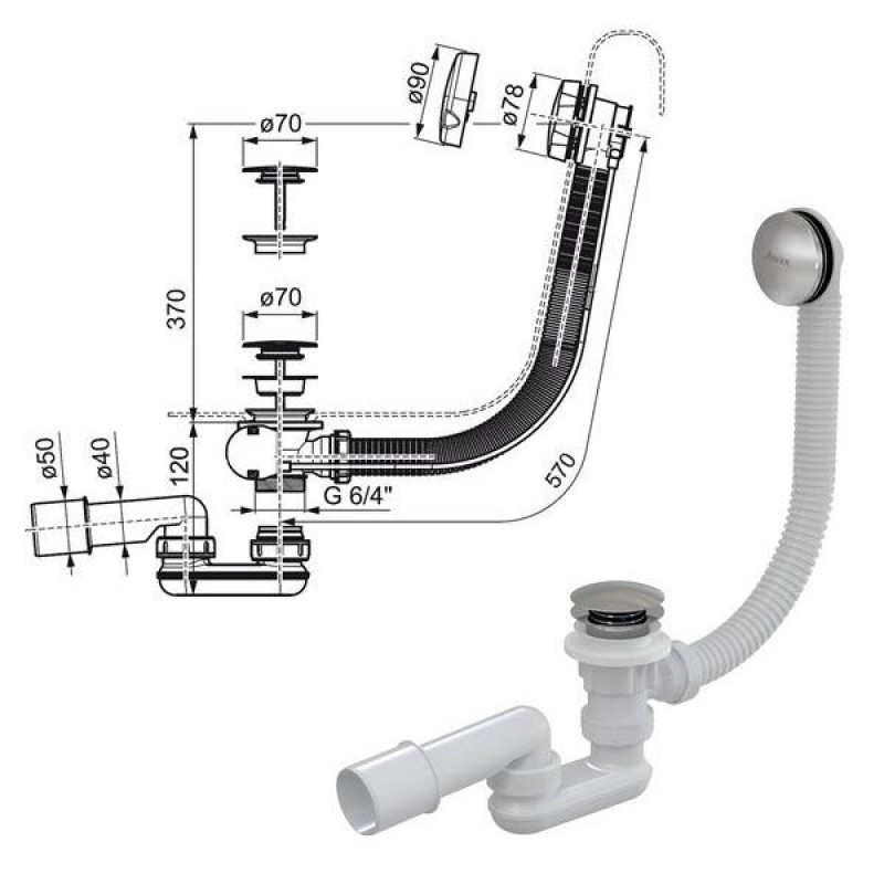 Bonde de débordement de baignoire : principe de fonctionnement, schéma d'installation et règles d'installation