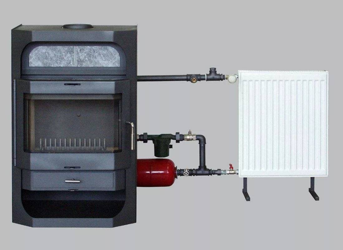 Chauffage d'une maison privée à partir du poêle: eau, bois, vapeur
