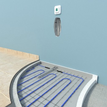 Appareil de chauffage au sol sur socle en bois