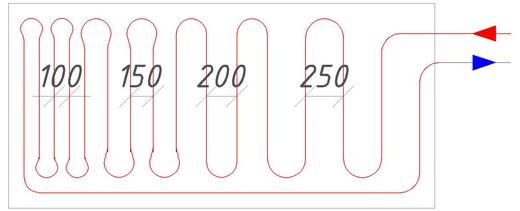 Calcul des canalisations pour plancher chauffant : sélection des canalisations en fonction des paramètres, choix de l'étape de pose + exemple de calcul