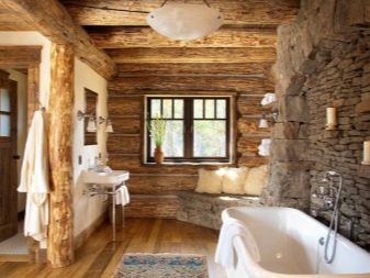 Caractéristiques de l'aménagement d'une salle de bain dans une maison en bois