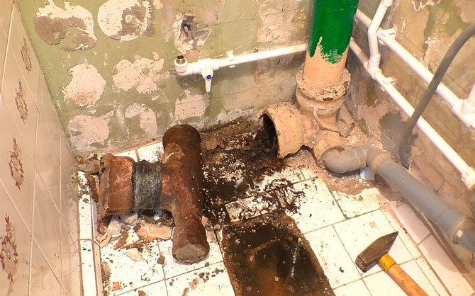 Remplacement de tuyau en fonte