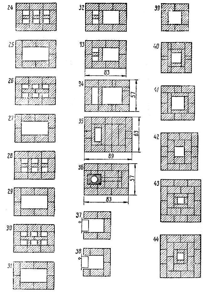 Schémas et dessins de fours à briques - maçonnerie appropriée