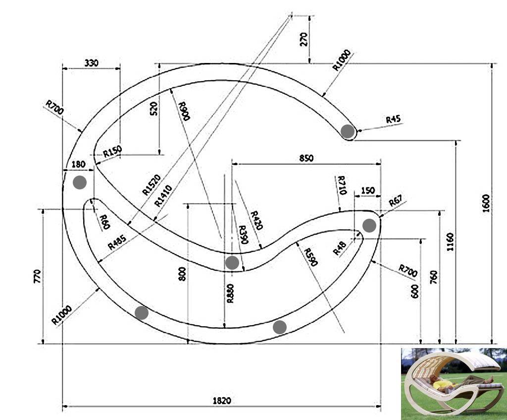 Chaise à bascule DIY en bois: types de chaises, avancement des travaux, photos et dessins