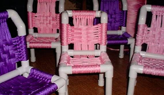 Chaise de tuyau en pvc à faire soi-même: dessins, photos