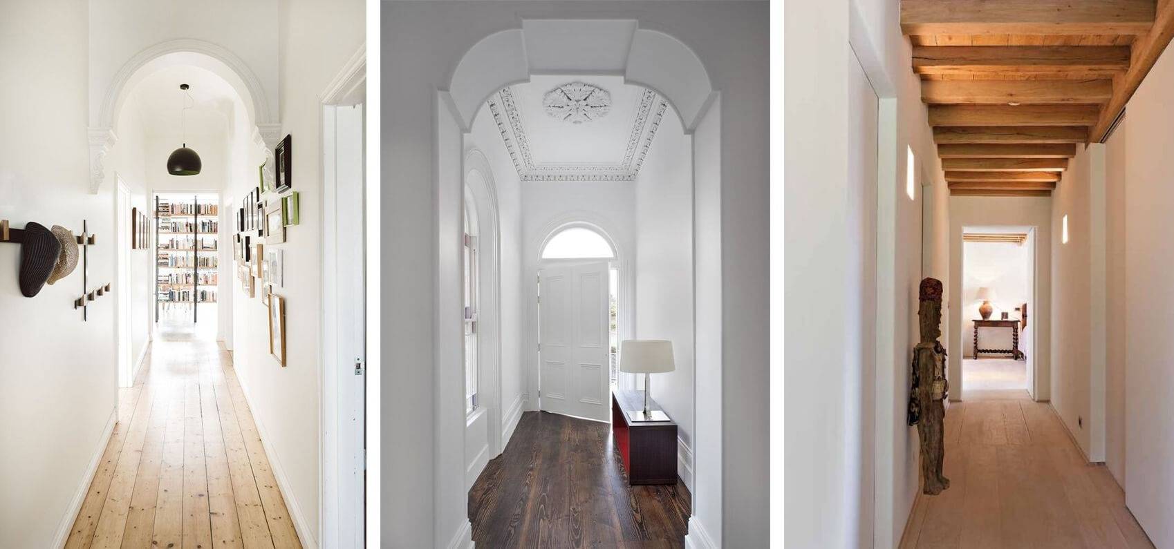 Couloirs pour couloirs étroits, trucs et astuces - exemples de photos